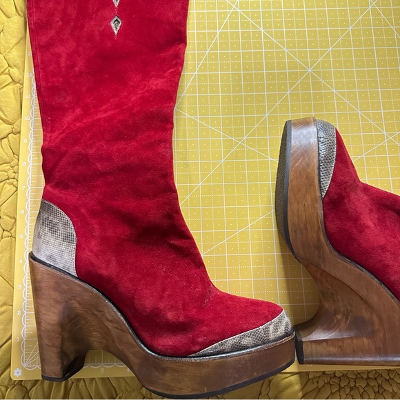 Miss L Fire Shoes Unique Miss L Fire Boss Babe Red Suede Boots